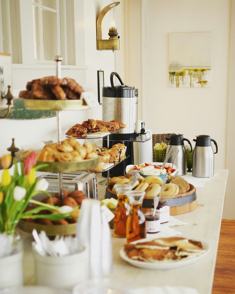 A table set for hospitality and morning tea