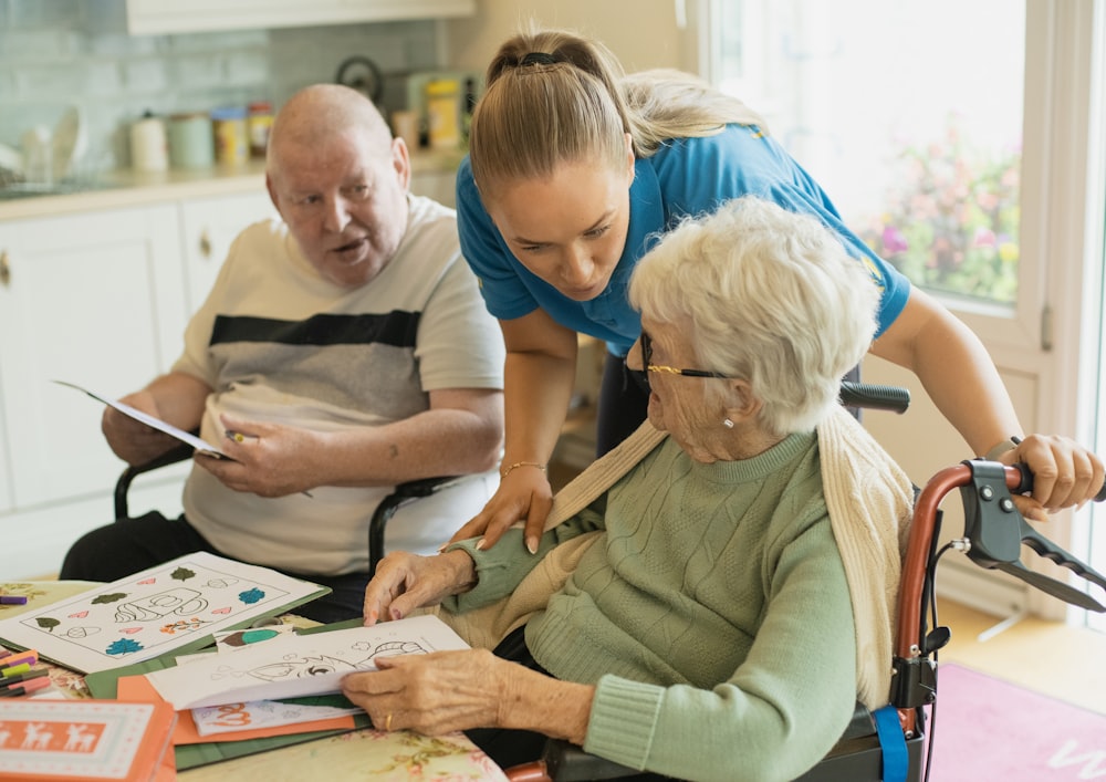 A carer supporting an older member of the community